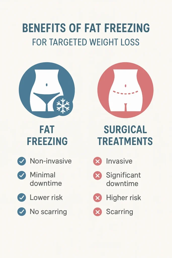graphic showing the benefits of fat freezing Ramsey