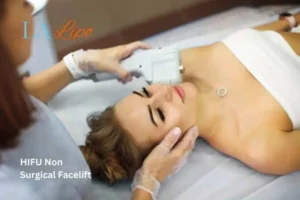 Woman having Hi-Fu to reduce wrinkles Ramsey.