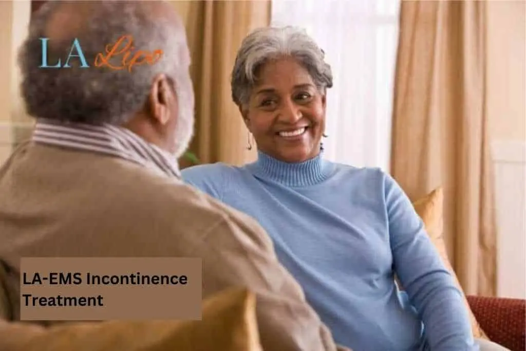 Couple sat smiling at each other - LA-EMS treatment Ramsey
